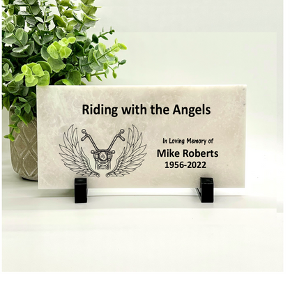 Motorcycle Biker Memorial - Custom Memorial Gift - Riding with the Angels