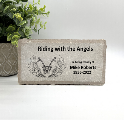 Motorcycle Biker Memorial - Custom Memorial Gift - Riding with the Angels