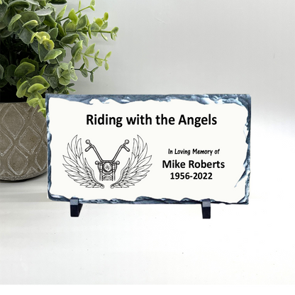 Motorcycle Biker Memorial - Custom Memorial Gift - Riding with the Angels