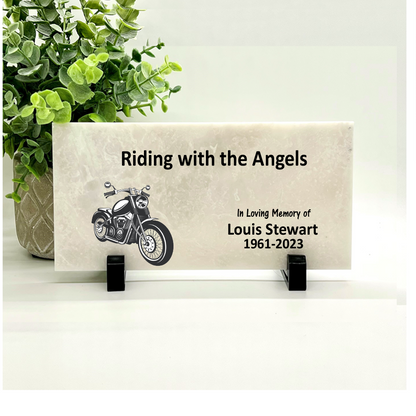Motorcycle Biker Memorial - Riding with the Angel