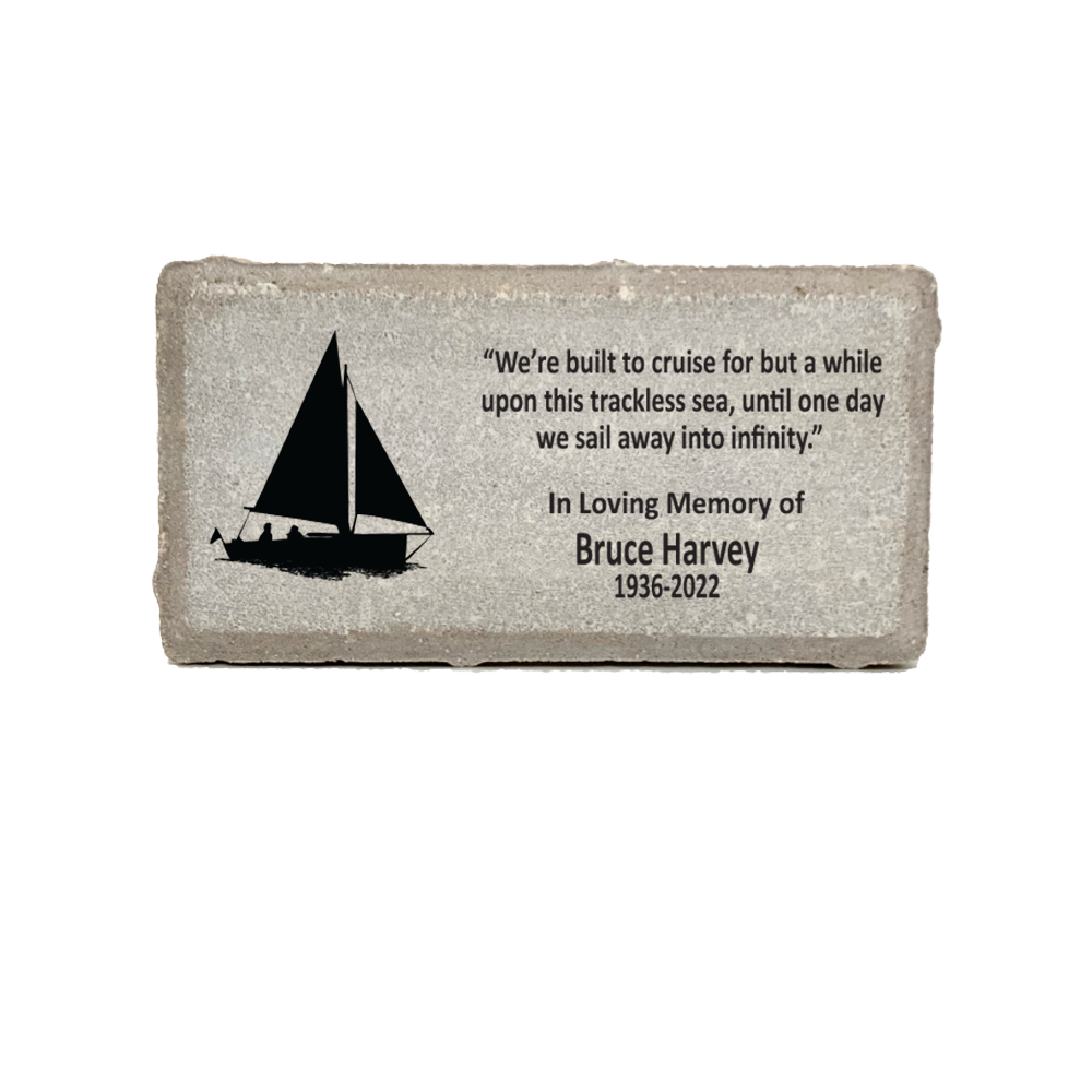 Pontoon Boat Memorial Stone - Personalized Sympathy Gift for