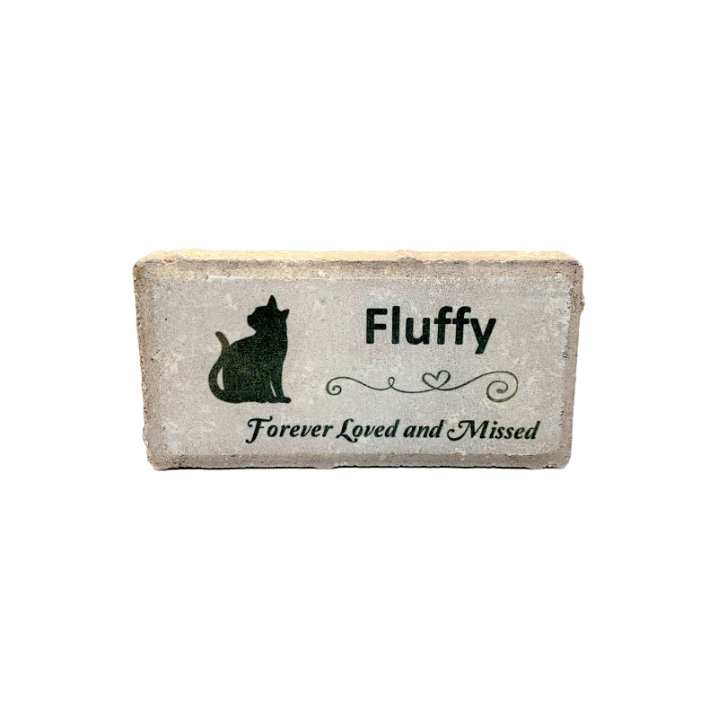 Cat Memorial Stone - Forever Loved and Missed