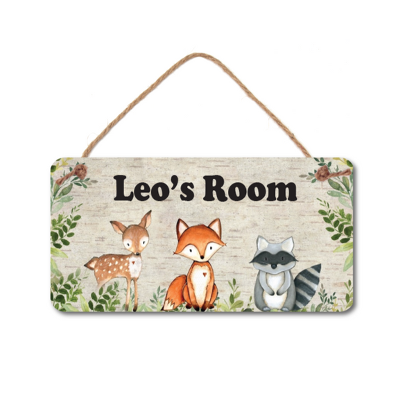 Woodland Animal Personalized Name Sign -5