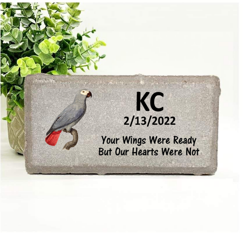 Personalized African Grey Memorial Gifts with a variety of indoor and outdoor stone choices at www.florida-funshine.com. Our Custom Pet Memorial Stones serve as heartfelt sympathy gifts for those grieving a pet loss, ensuring a lasting tribute cherished for years. Enjoy free personalization, quick shipping in 1-2 business days, and quality crafted memorials made in the USA.