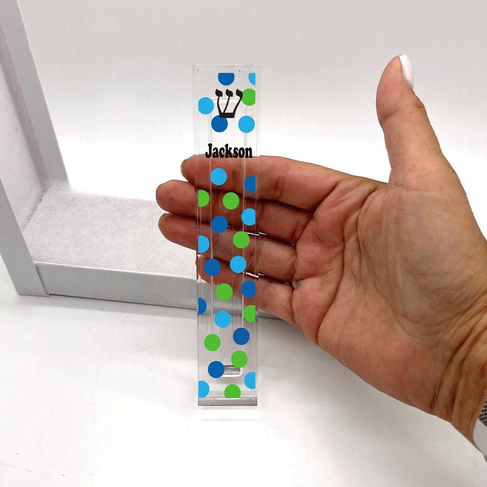 Blue and Green Dotted Mezuzah