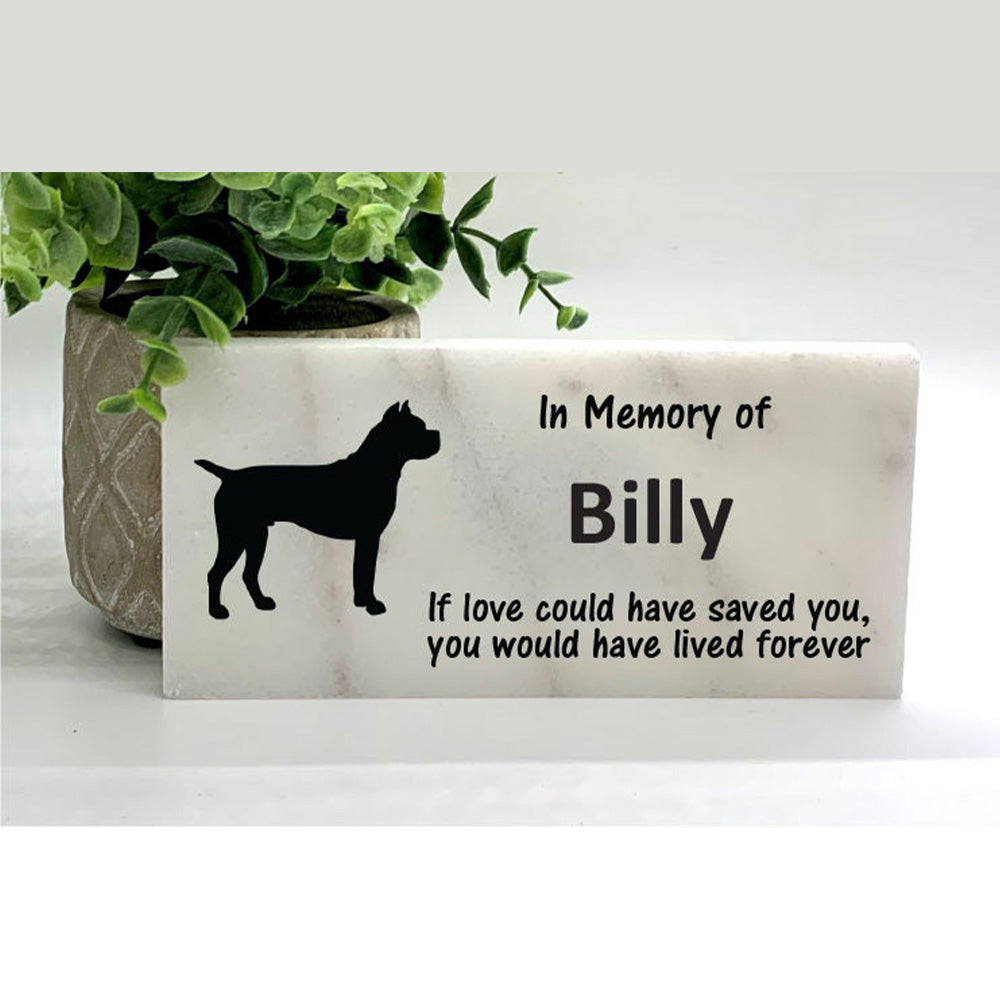 Personalized Boxer Dog Memorial Gifts with a variety of indoor and outdoor stone choices at www.florida-funshine.com. Our Custom Pet Memorial Stones serve as heartfelt sympathy gifts for those grieving a pet loss, ensuring a lasting tribute cherished for years. Enjoy free personalization, quick shipping in 1-2 business days, and quality crafted memorials made in the USA.