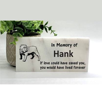 Bull Dog Memorial Stone - Personalized Bull Dog Memorial Gift