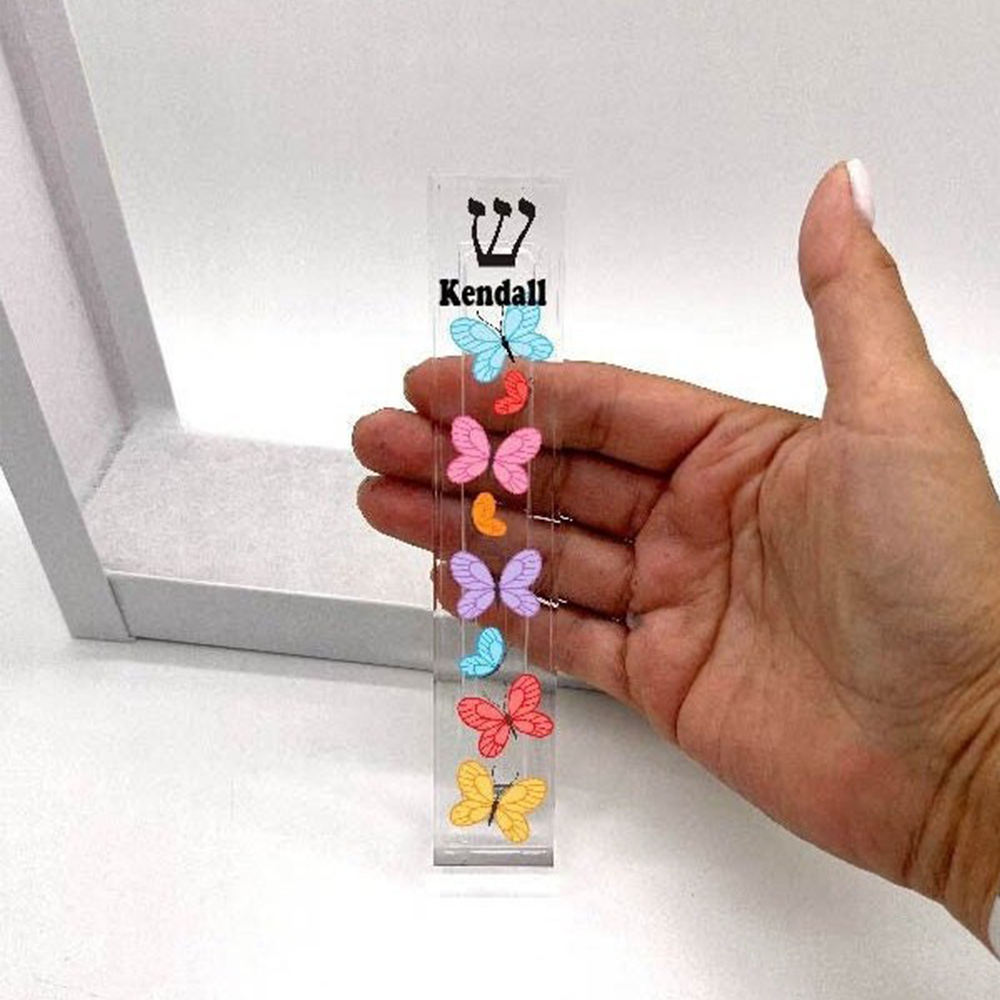 Butterfly Mezuzah - Acrylic Mezuzah