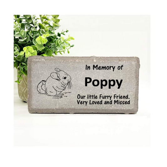 Personalized Chinchilla Memorial Gifts with a variety of indoor and outdoor stone choices at www.florida-funshine.com. Our Custom Pet Memorial Stones serve as heartfelt sympathy gifts for those grieving a pet loss, ensuring a lasting tribute cherished for years. Enjoy free personalization, quick shipping in 1-2 business days, and quality crafted memorials made in the USA.