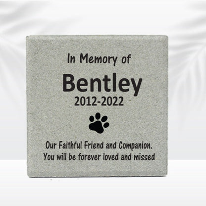 Personalized Dog Memorial Gifts at www.florida-funshine.com. Our Custom Pet Memorial Stones serve as heartfelt sympathy gifts for those grieving a pet loss, ensuring a lasting tribute cherished for years. Enjoy free personalization, quick shipping in 1-2 business days, and quality crafted memorials made in the USA.