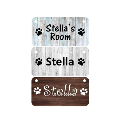 Dog crate name sign - 3" x 6" Aluminum Sign for pets' crate, kennel, cage