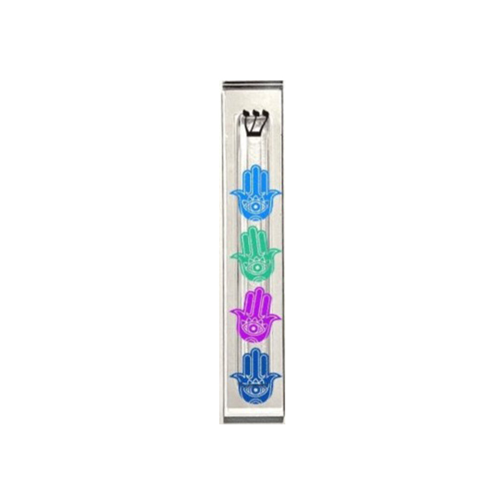 Hamsa Mezuzah - Acrylic Lucite Mezuzah