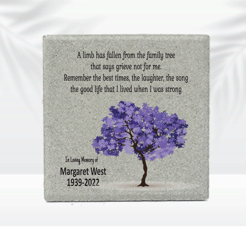 Memorial Stone - Sympathy Gift  Bereavement Gift -Memorial Garden Stone- 12x12 Personalized Memorial- Condolence Gift - Custom Memorial Gift