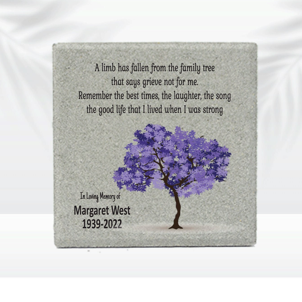 Personalized Garden Memorial Gift with a variety of indoor and outdoor stone choices at www.florida-funshine.com. Our Personalized Family And Friends Memorial Stones serve as heartfelt sympathy gifts for those grieving the loss of a loved one, ensuring a lasting tribute cherished for years. Enjoy free personalization, quick shipping in 1-2 business days, and quality crafted memorials made in the USA.