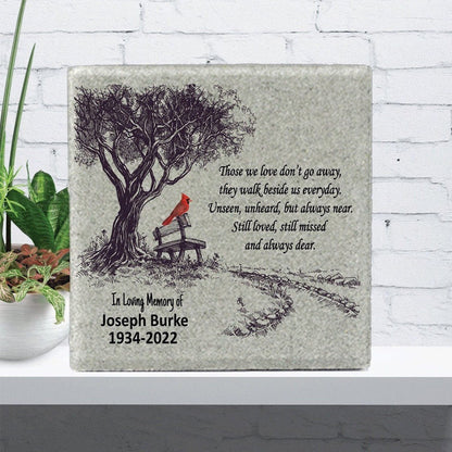 Memorial Stone - Sympathy Gift  Bereavement Gift  Funeral Gift -  Cardinal Memorial - Condolence Gift - Custom Memorial Gift -12x12 Memorial