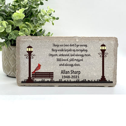 Memorial Stone - Sympathy Gift  Bereavement Gift  Funeral Gift - Cardinal Memorial - Condolence Gift - Custom Memorial Gift - Bench Cardinal
