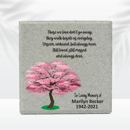 Memorial Stone - Sympathy Gift  Bereavement Gift  Funeral Gift - Cherry Blossom - Condolence Gift - Custom Memorial Gift -12x12 Memorial