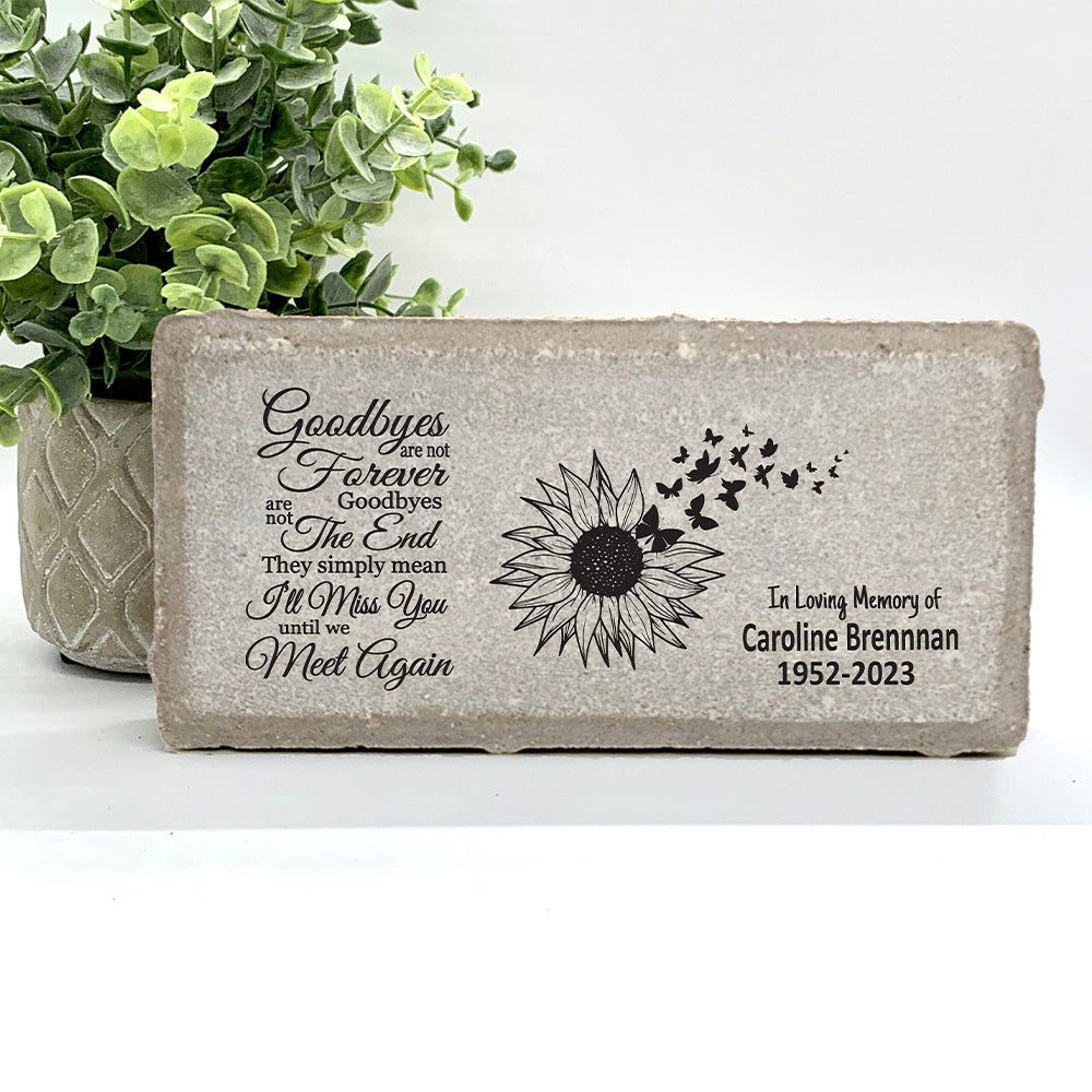 Personalized Sunflower Memorial Gift with a variety of indoor and outdoor stone choices at www.florida-funshine.com. Our Personalized Family And Friends Memorial Stones serve as heartfelt sympathy gifts for those grieving the loss of a loved one, ensuring a lasting tribute cherished for years. Enjoy free personalization, quick shipping in 1-2 business days, and quality crafted memorials made in the USA.