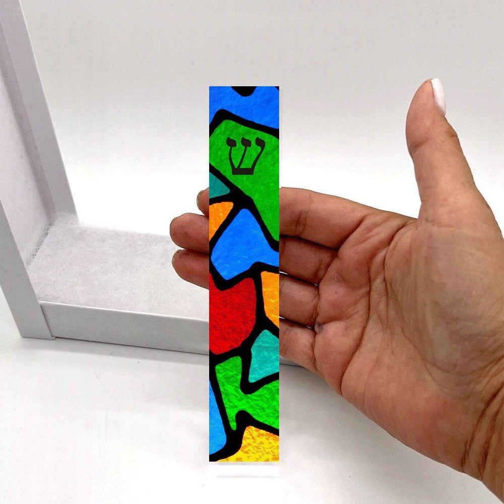 Mezuzah - Stained Glass Look Acrylic Mezuzah