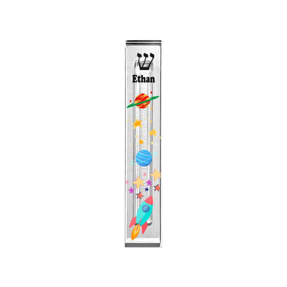 Outer Space Mezuzah - Rocket Theme Mezuzah