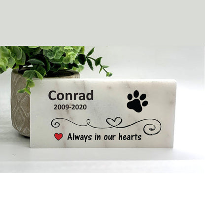 Personalized Paw Print Memorial Gifts with a variety of indoor and outdoor stone choices at www.florida-funshine.com. Our Custom Pet Memorial Stones serve as heartfelt sympathy gifts for those grieving a pet loss, ensuring a lasting tribute cherished for years. Enjoy free personalization, quick shipping in 1-2 business days, and quality crafted memorials made in the USA.