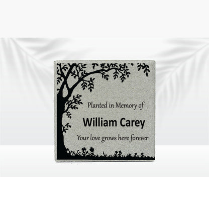 Personalized Memorial Garden Stone - 12" x 12" - Planted in Memory of
