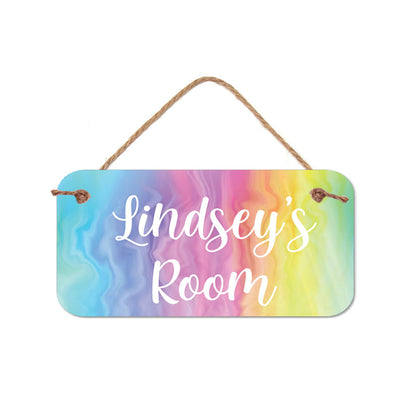 Personalized Rainbow Swirl Name Sign -5" x 10"  Sign