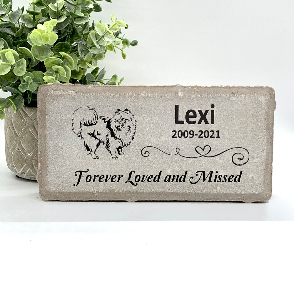 Personalized Pomeranian Memorial Gifts with a variety of indoor and outdoor stone choices at www.florida-funshine.com. Our Custom Pet Memorial Stones serve as heartfelt sympathy gifts for those grieving a pet loss, ensuring a lasting tribute cherished for years. Enjoy free personalization, quick shipping in 1-2 business days, and quality crafted memorials made in the USA.