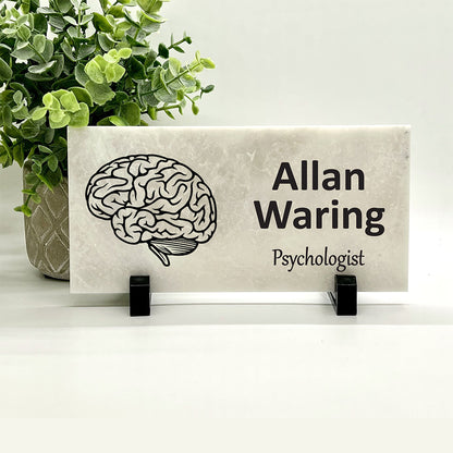 Psychologist Name Plate - Marble Brain Name Plate
