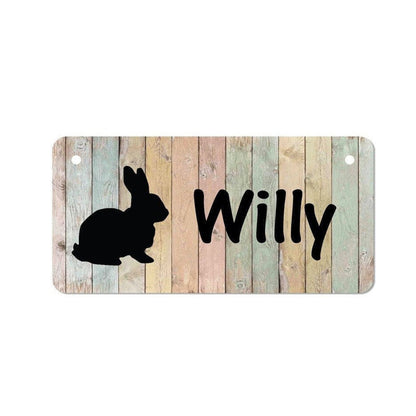 Rabbit Cage Name Plate - 3" x 6" Aluminum Sign