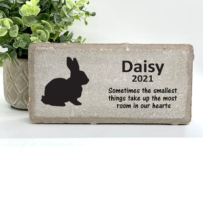 Personalized Rabbit Memorial Gifts with a variety of indoor and outdoor stone choices at www.florida-funshine.com. Our Custom Pet Memorial Stones serve as heartfelt sympathy gifts for those grieving a pet loss, ensuring a lasting tribute cherished for years. Enjoy free personalization, quick shipping in 1-2 business days, and quality crafted memorials made in the USA.
