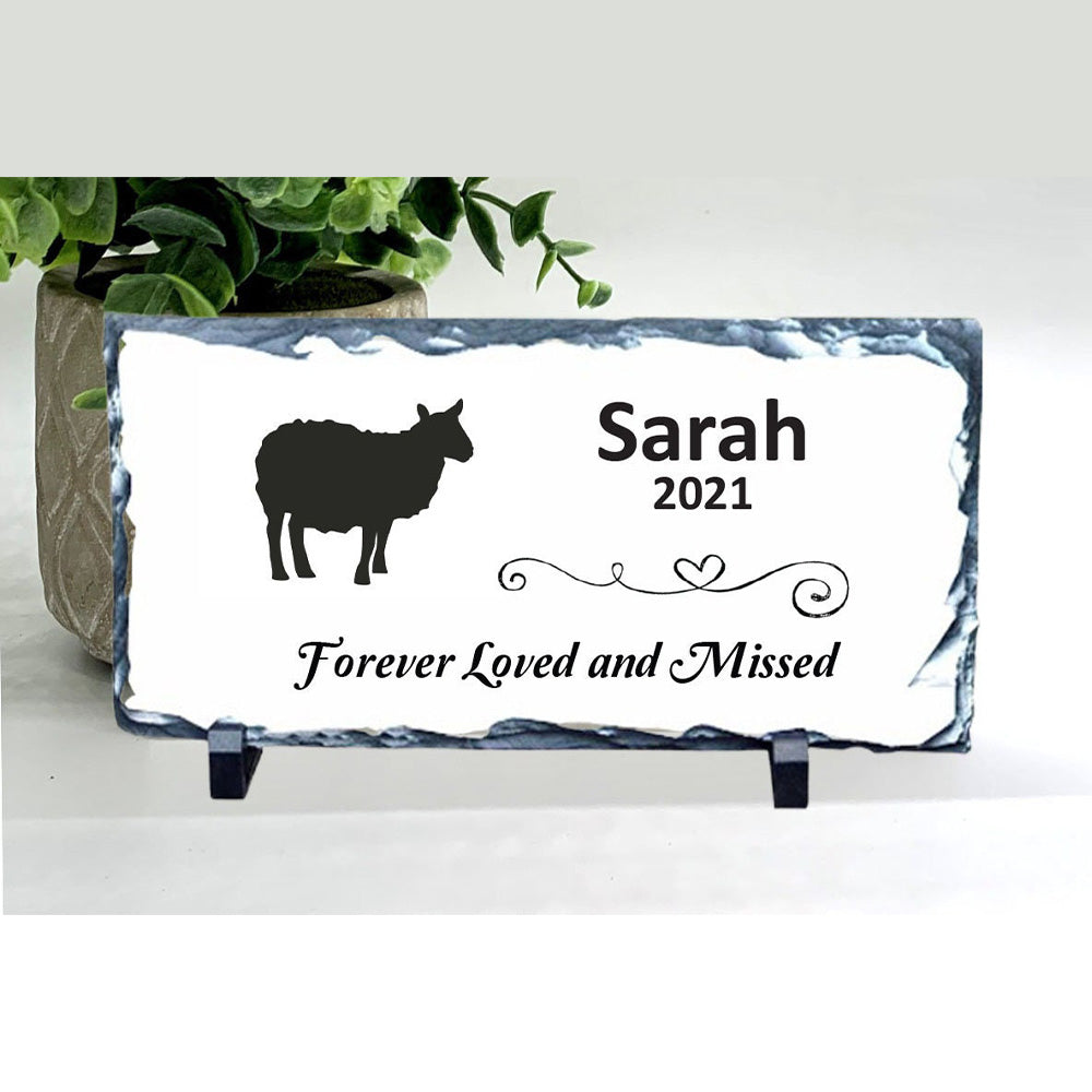 Personalized Sheep Memorial Gifts with a variety of indoor and outdoor stone choices at www.florida-funshine.com. Our Custom Pet Memorial Stones serve as heartfelt sympathy gifts for those grieving a pet loss, ensuring a lasting tribute cherished for years. Enjoy free personalization, quick shipping in 1-2 business days, and quality crafted memorials made in the USA.