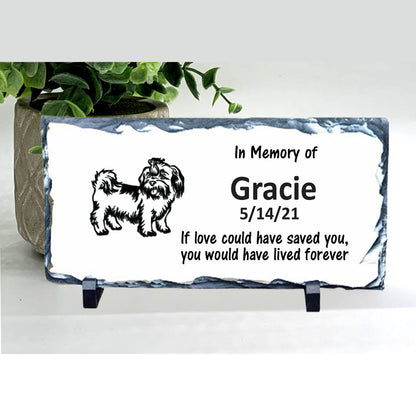 Personalized Shih Tzu Memorial Gifts with a variety of indoor and outdoor stone choices at www.florida-funshine.com. Our Custom Pet Memorial Stones serve as heartfelt sympathy gifts for those grieving a pet loss, ensuring a lasting tribute cherished for years. Enjoy free personalization, quick shipping in 1-2 business days, and quality crafted memorials made in the USA.