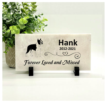 Boston Terrier Memorial Stone - Personalized Dog Memorial