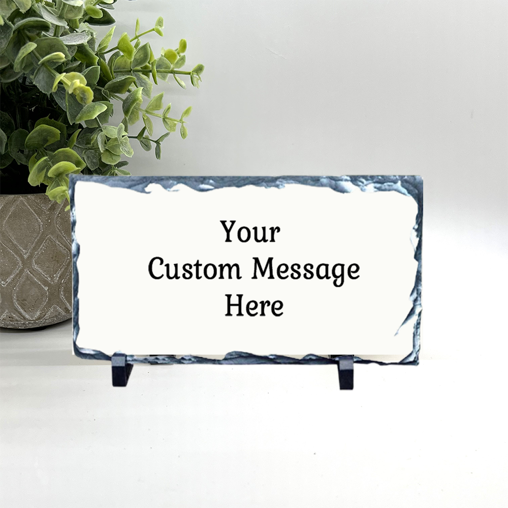 Custom Stone -  Choice of Stone with your own message printed on it. -  Add your favorite saying - Personalized - Concrete, Marble or Slate