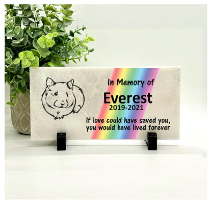 Guinea Pig Memorial Stone - Rainbow Bridge - If love could have saved you, you would have lived forever