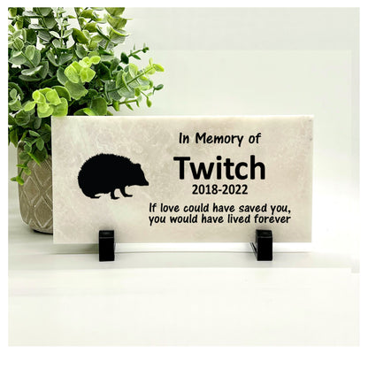 Hedgehog Memorial Stone -  Loss of Hedgehog Sympathy Gift