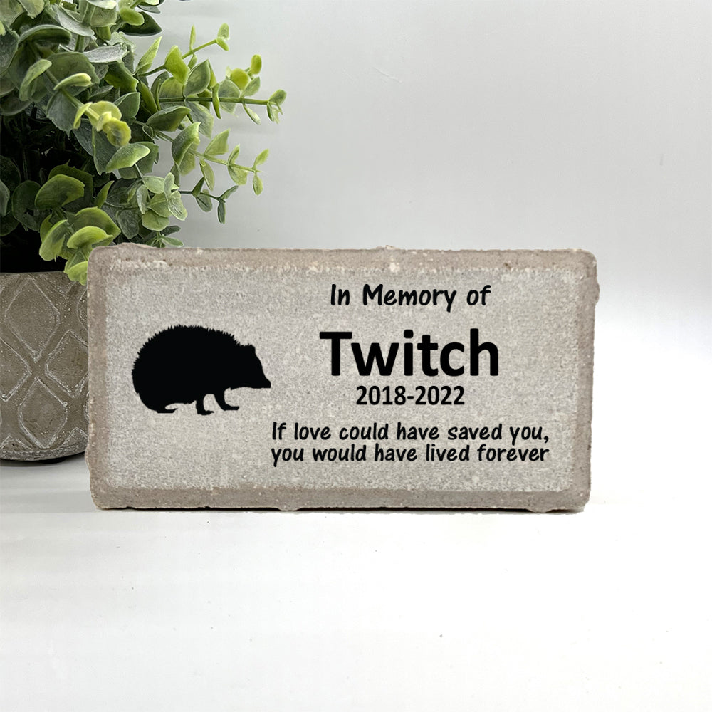 Hedgehog Memorial Stone -  Loss of Hedgehog Sympathy Gift