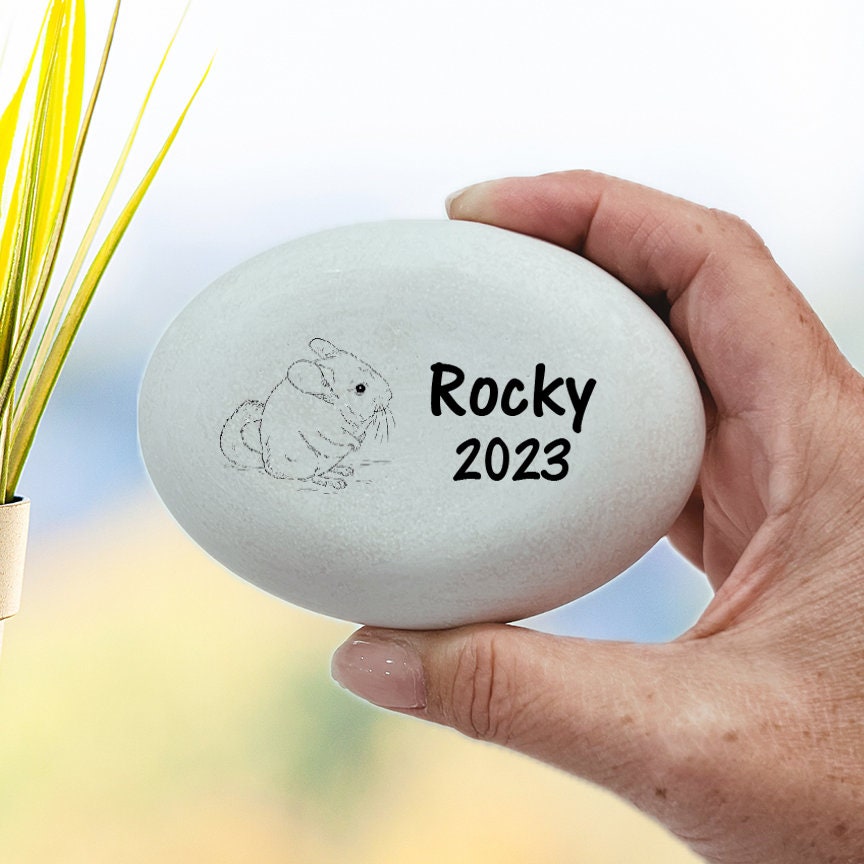 Chinchilla Memorial Stone- Personalized Pet Keepsake- Pet Loss Gift - Custom Chinchilla Sympathy Gift - Chinchilla Condolence Gift - MemorialGiftsandmore - Memorial Stones - Pets