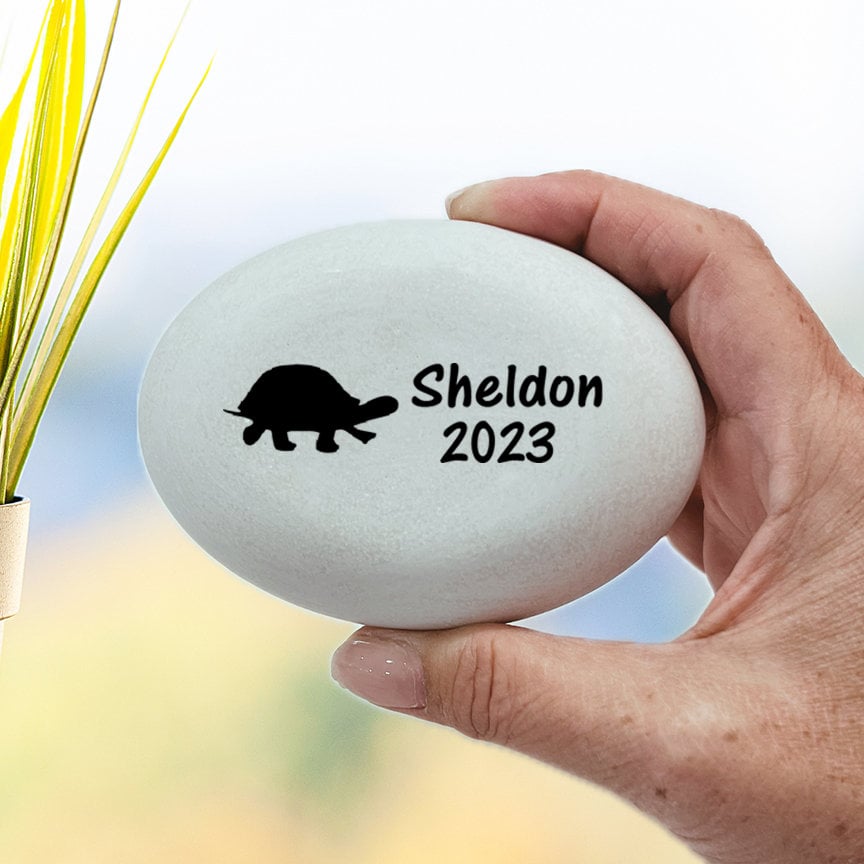 Turtle Memorial Stone- Personalized Pet Keepsake- Pet Loss Gift - Custom Turtle Sympathy Gift - Turtle Condolence Gift - Turtle Loss Gift