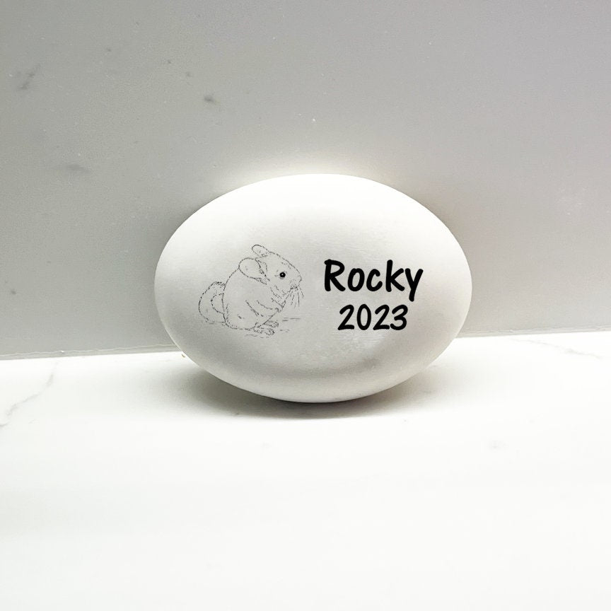 Chinchilla Memorial Stone- Personalized Pet Keepsake- Pet Loss Gift - Custom Chinchilla Sympathy Gift - Chinchilla Condolence Gift - MemorialGiftsandmore - Memorial Stones - Pets