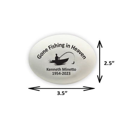 Memorial Stone - Sympathy Gift Bereavement Gift Funeral Gift - Fisherman Memorial Condolence Gift - Custom Memorial Gift - Gone Fishing - MemorialGiftsandmore - Memorial Stones - People