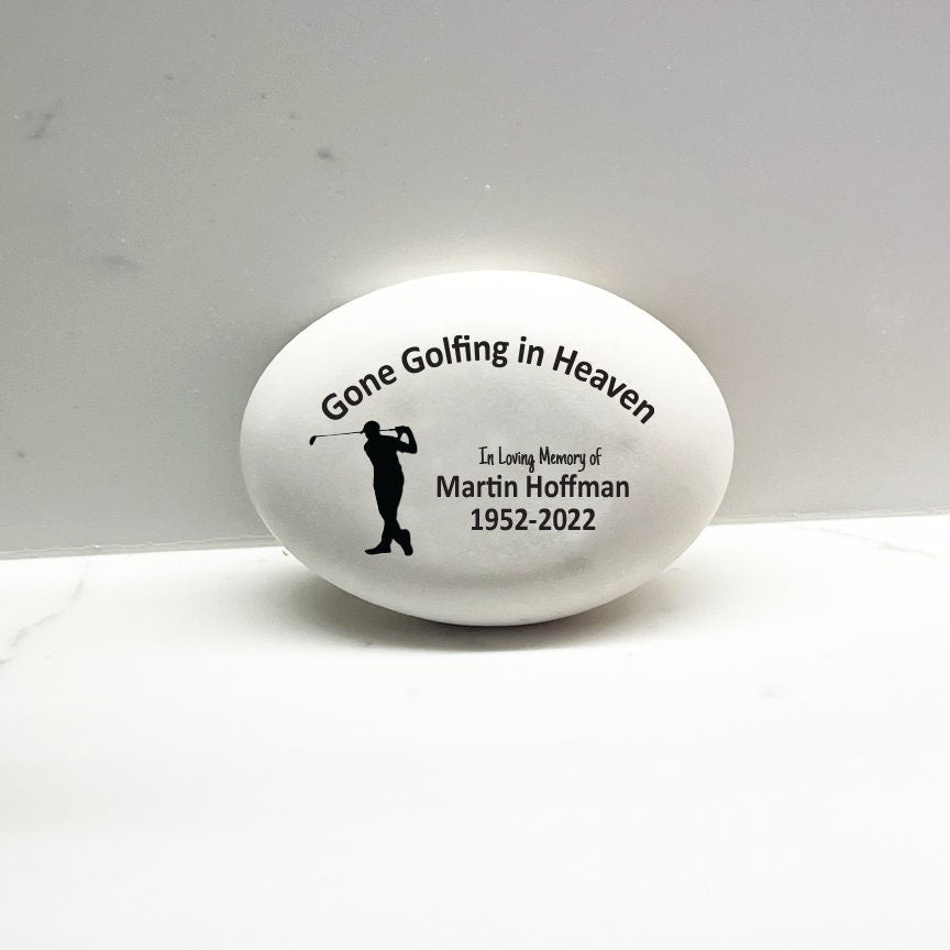 Memorial Stone - Sympathy Gift Bereavement Gift Funeral Gift - Golfer Memorial Condolence Gift - Custom Memorial Gift - Gone Golfing - MemorialGiftsandmore - Memorial Stones - People