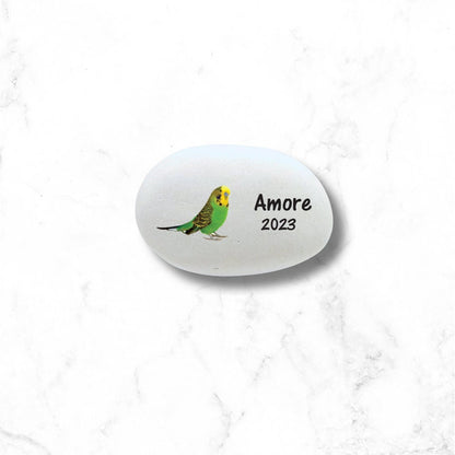 Parakeet Memorial Stone- Personalized Pet Keepsake- Pet Loss Gift - Custom Green Parakeet Sympathy Gift - Parakeet Memorial Gift - MemorialGiftsandmore - Memorial Stones - Pets