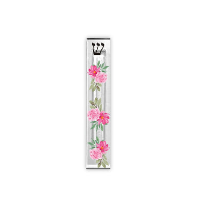 Mezuzah - Flower Mezuzah - With or without Name - Acrylic Mezuzah - Modern Mezuzah - Personalized Mezuzah - Floral Mezuzah Case