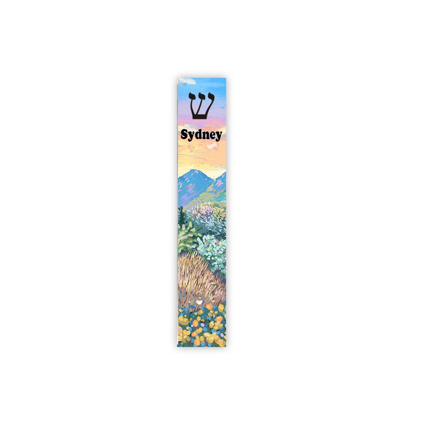 Mezuzah - Landscape Scene Mezuzah - With or without Name - Acrylic Mezuzah -Judaica Gift - Personalized Mezuzah Case