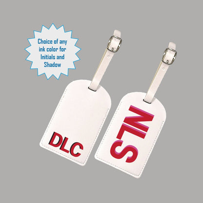 Shadow Monogram Luggage Tag with your choice of initial colors and orientation