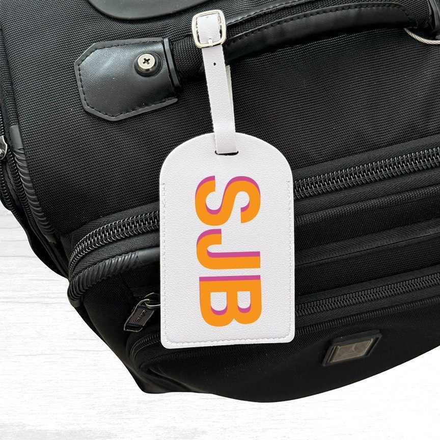 Shadow Monogram Luggage Tag with your choice of initial colors and orientation