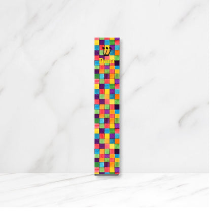 Mezuzah - Acrylic Mezuzah - Personalized Judaica Gift - New Baby Gift - Kids Mezuzah - Colored Blocks Custom Mezuzah - With or without name