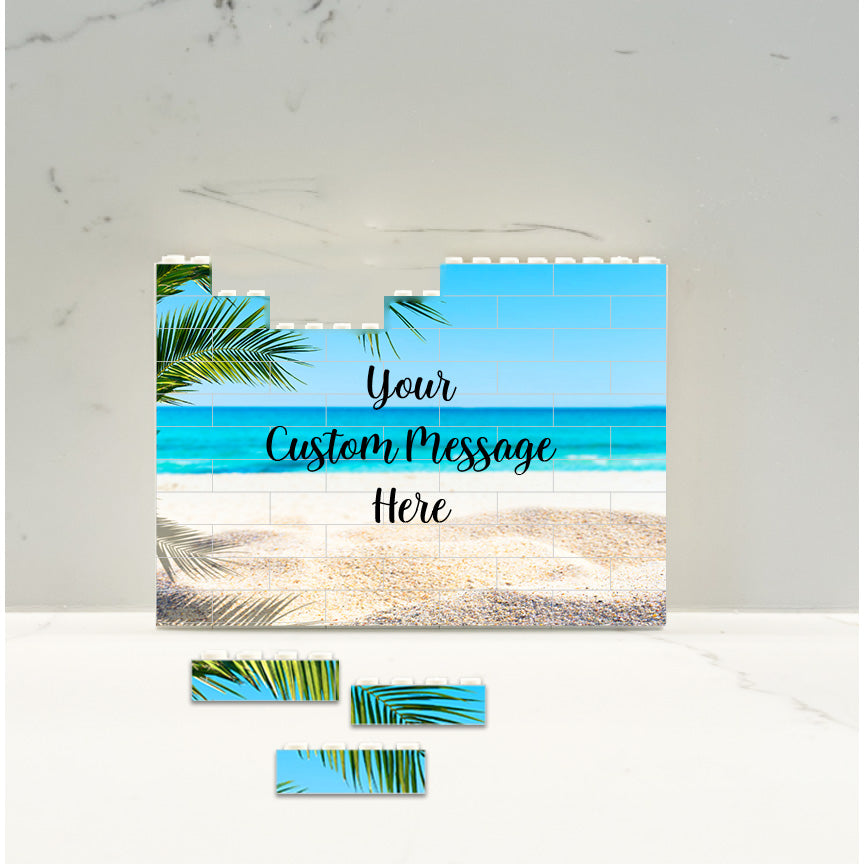 Beach Puzzle - Brick Puzzle Personalized with your message
